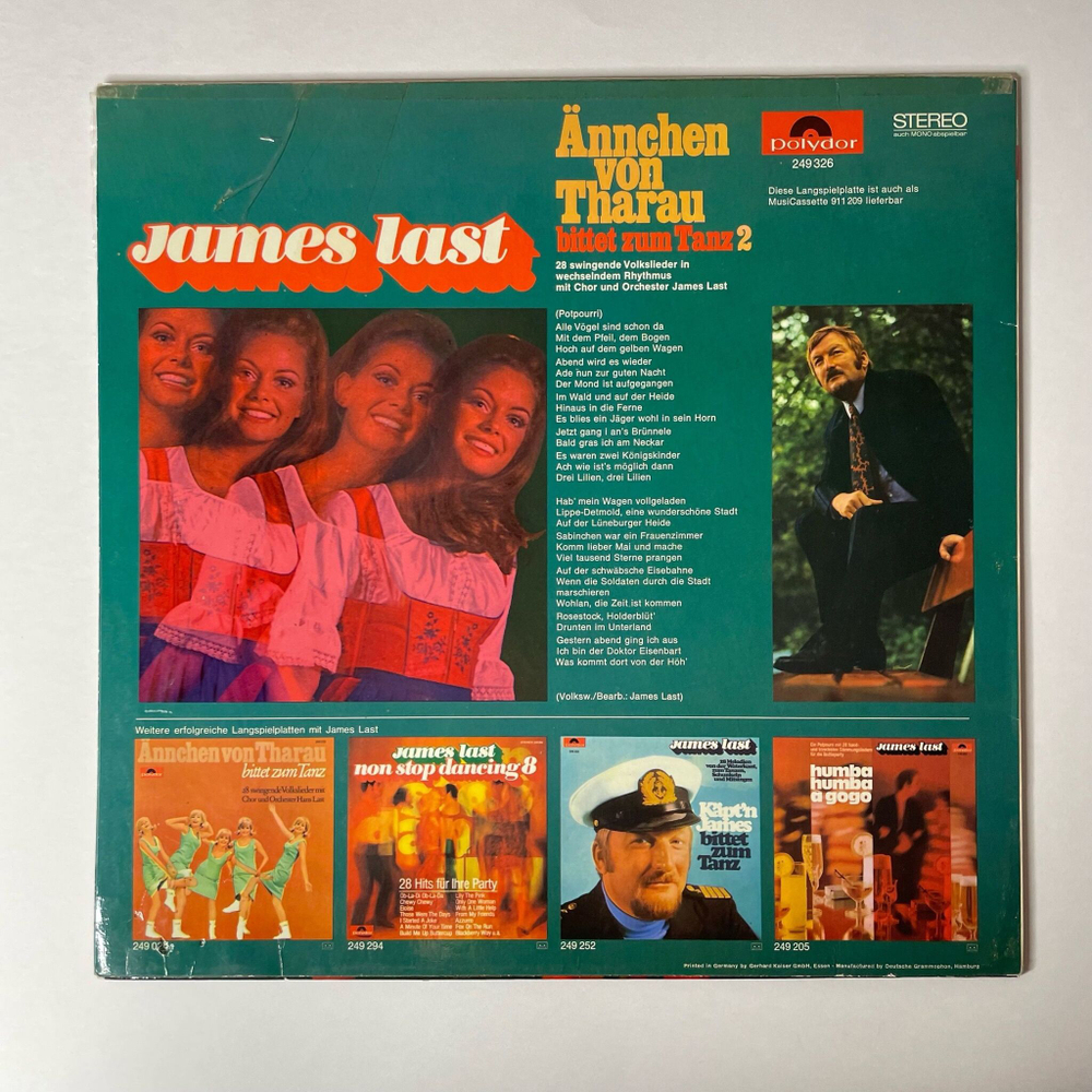Винтажная виниловая пластинка LP James Last Джеймс Ласт Annchen Von Tharau Bittet Zum Tanz 2 (Germany 1969)