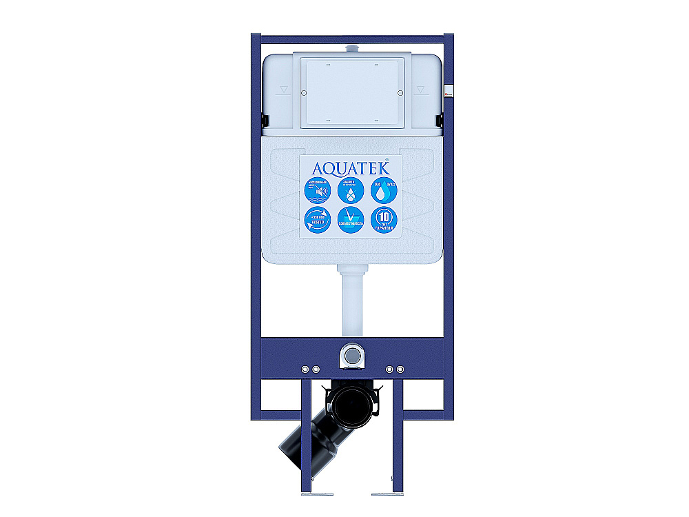 Унитаз подвесной Aquatek МИЯ AQ2004-MB+INS-0000020+KDI-0000025+KKI-0000002 черный матовый, безободковый, с крышкой микролифт, с инсталляцией, с черной матовой кнопкой