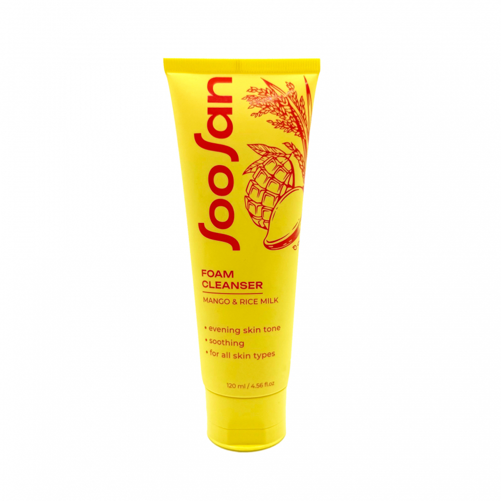 SOOSAN Foam Cleanser with Mango & Rice Milk Выравнивающая тон пенка с экстрактом манго и рисовым молочком 120мл