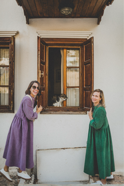 Платье оверсайз, зеленый вельвет