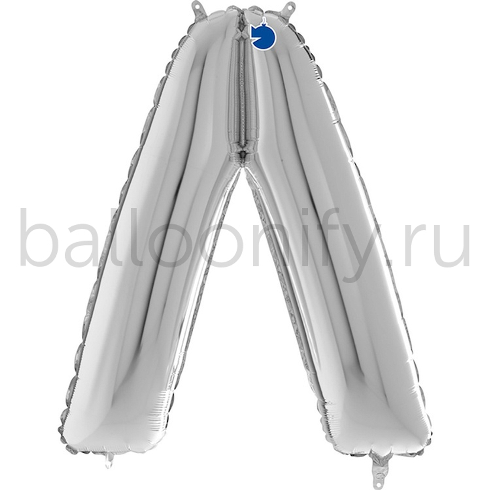 Фольгированная фигура, Буква Л 66 см Silver