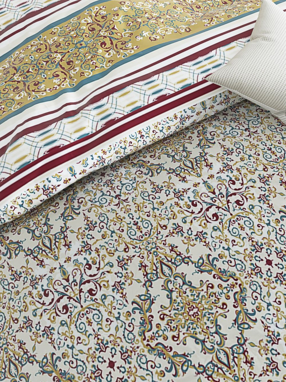 Пододеяльник Сказка "Узорная графика-/Узорная графика (компаньон)" евро 200х215 см на молнии , перкаль