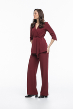 Костюм блуза на запах и брюки клеш