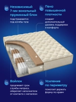 Матрас BuyNature, 25 см, средняя жесткость, независимые пружины