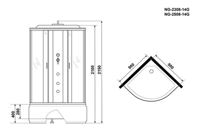 Душевая кабина Niagara NG-2508-14G