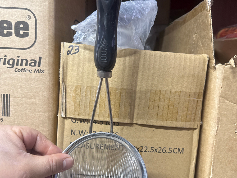 Дуршлаг 12см черная ручка пластиквоя