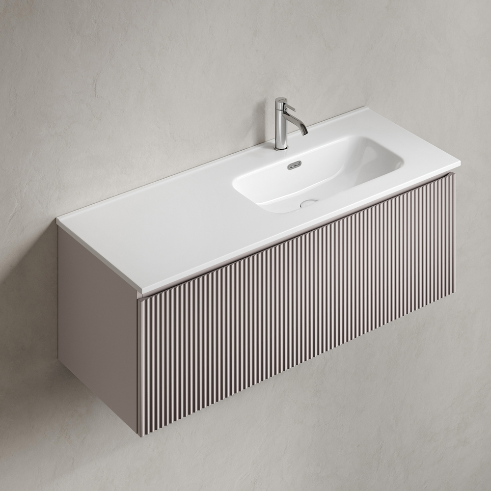 Тумба подвесная SANCOS Snob R 1.0 1195х445х406, c одним ящиком оснащенным доводчиками, Doha Soft , арт.SNR1.0120RSM