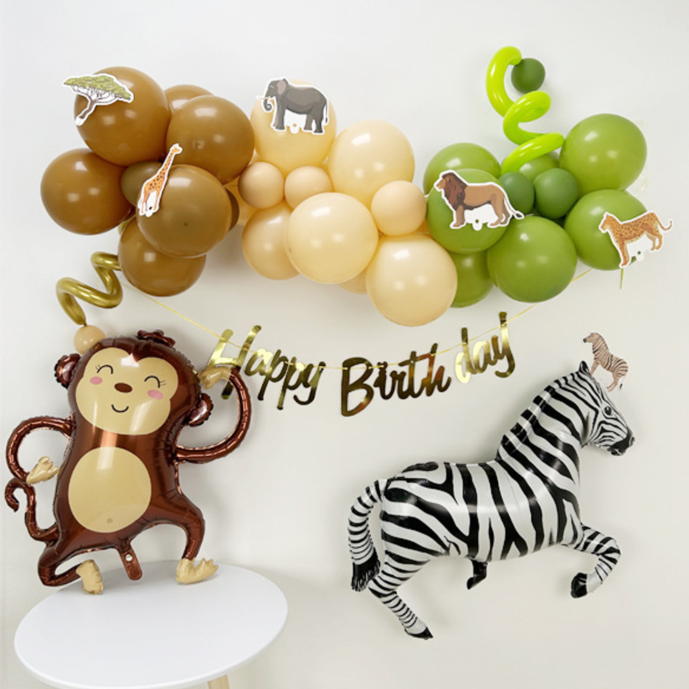 Гирлянда Сафари, с воздушными шарами, Ассорти, 100 см