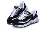 Skechers D'LITES Looking Glass lace bear artificial leather wear-resistant low-cut daddy shoes women's black and white