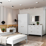 Шкаф 104х59х211, Мадейра, распашной для одежды, деревянный, в прихожую, гостиную, спальню ассив сосны, с полками и штангой, Dipriz