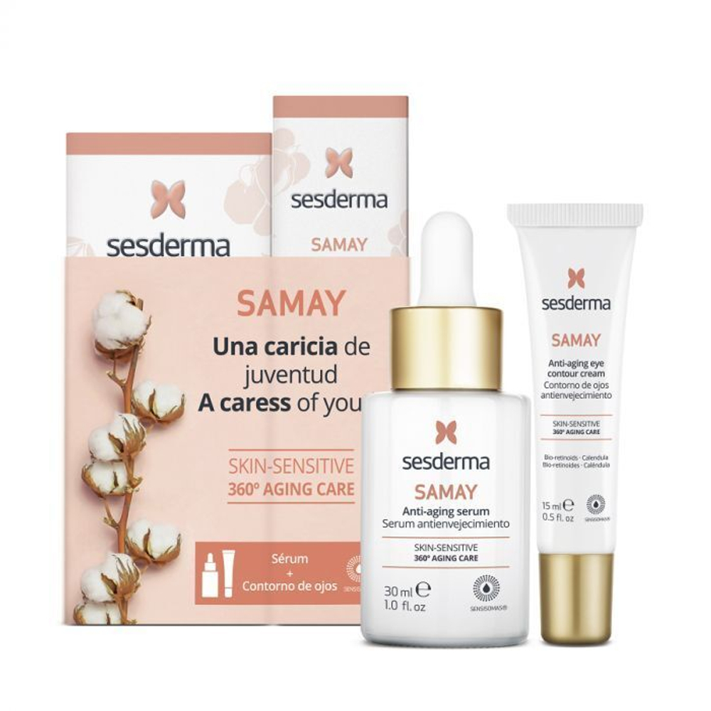 Подарочный набор Sesderma SAMAY: Сыворотка антивозрастная, 30 мл + Крем-контур антивозрастной для зоны вокруг глаз, 15 мл