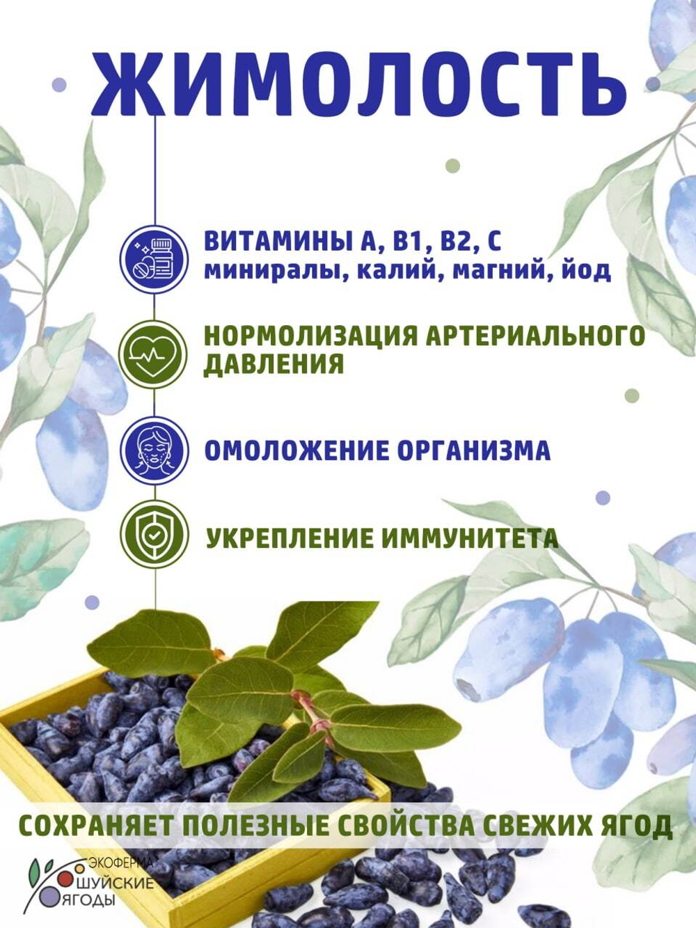 Конфитюр из жимолости с сиропом топинамбура, 280 г