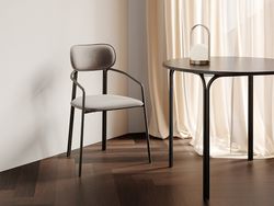 Стул Ror, Round, велюр, черный/серый