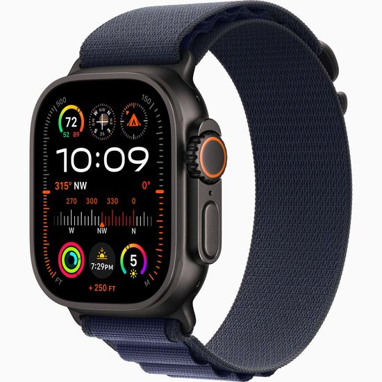 Apple Watch Ultra 2 GPS + Cellular 49mm Black Titanium Case with Navy Alpine Loop