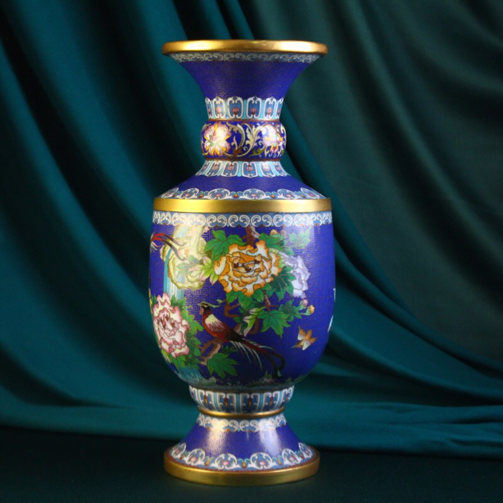 Парные вазы «Фазаны и пионы»