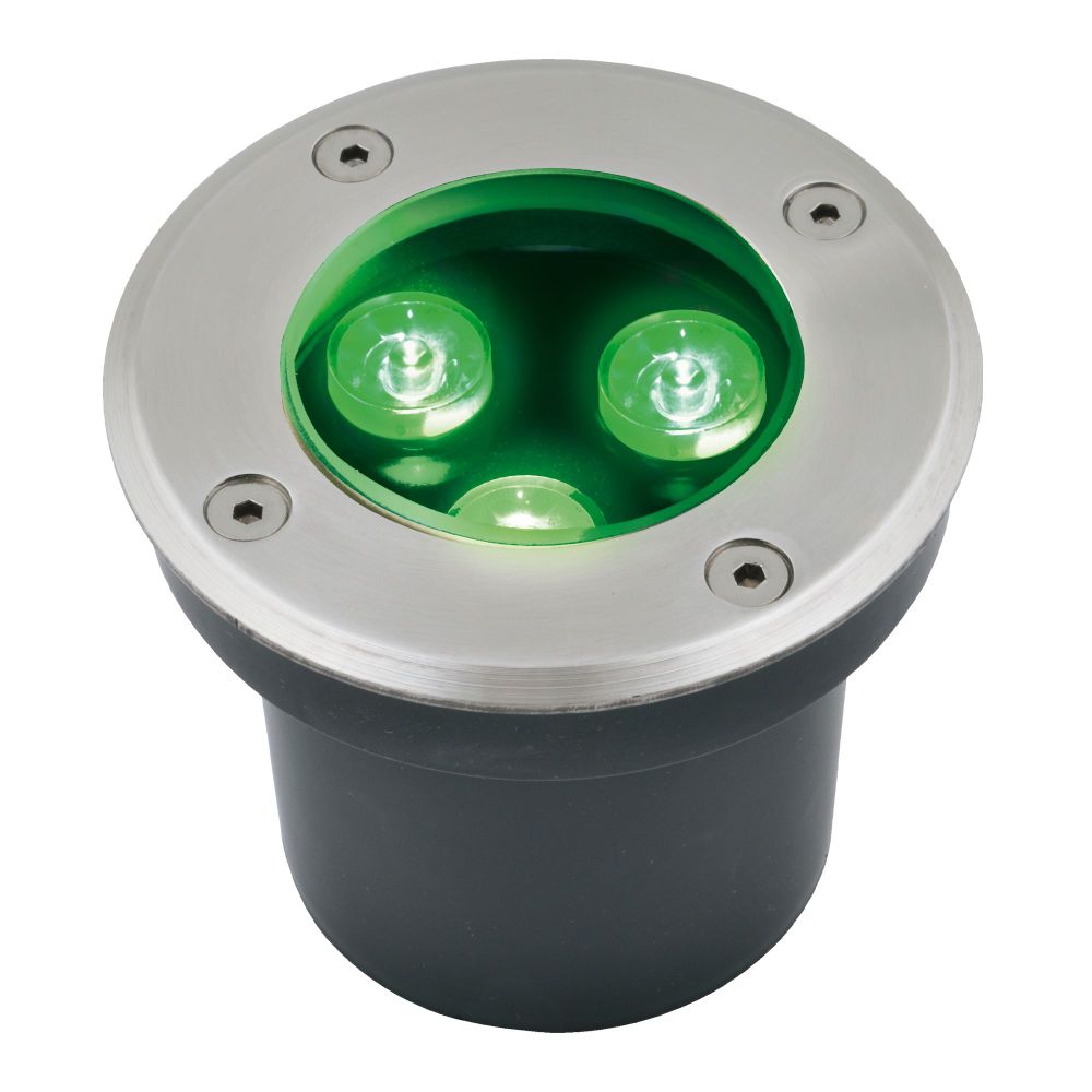 ULU-B10A-3W-GREEN IP67 GREY Светильник светодиодный уличный. Архитектурный встраиваемый. Зеленый свет. Корпус серый. TM Uniel