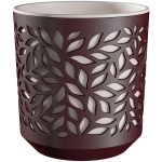 Кашпо для цветов пластиковое 2,5л d-16,2 см «Leaves» Бордо/Белый