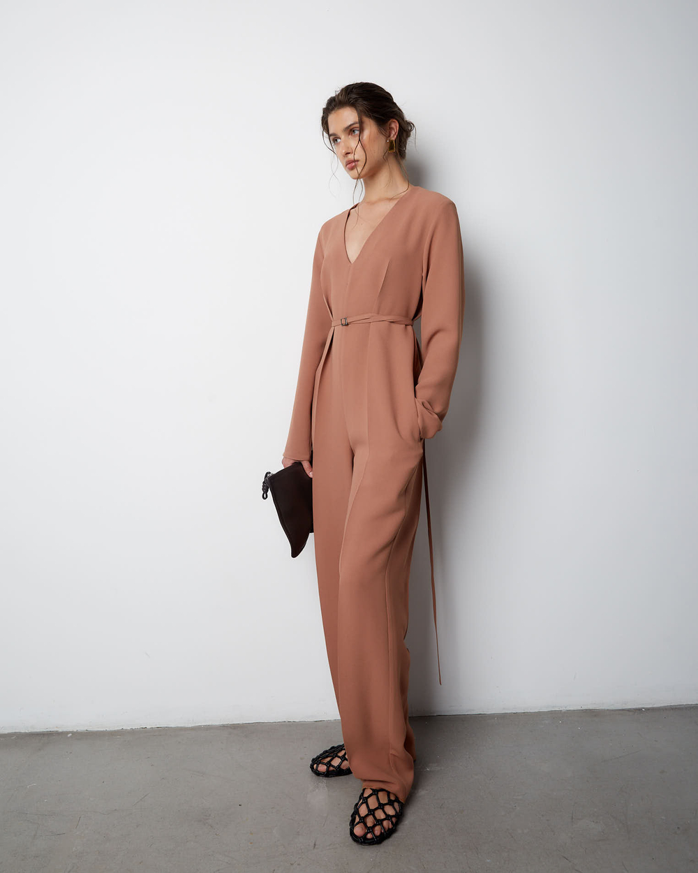 Комбинезон из вискозы Стелла Маккартни карамель