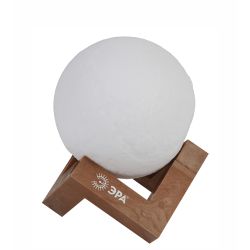 Ночник - светильник светодиодный ЭРА NLED-490-1W-W Луна аккумуляторный белый | Ночники