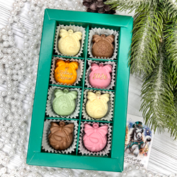 Шоколадный набор "С Новым Годом. Шары 2026": 8 конфет ручной работы