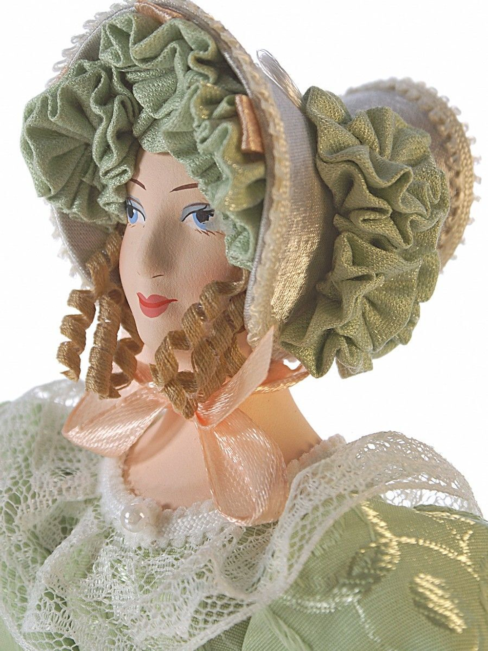 Кукла фарфоровая Пушкинская дама в летнем платье 19 века