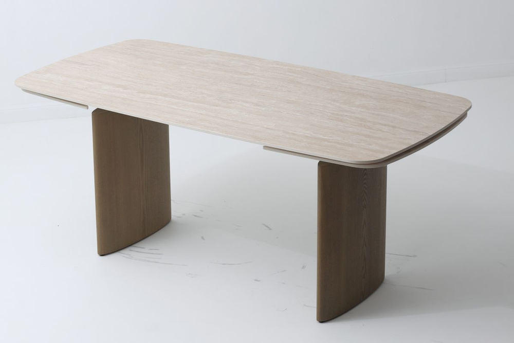 Стол М-City DISAUR Калвин (Calvin) 180 Травертин (Matte Rome Travertine Solid Ceramic), Серый Дуб