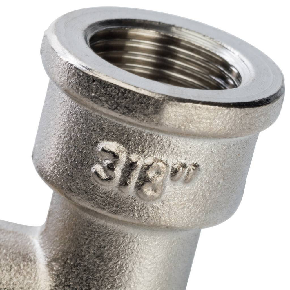 Угольник STOUT никелированный 3/8" ВР/НР с упором
