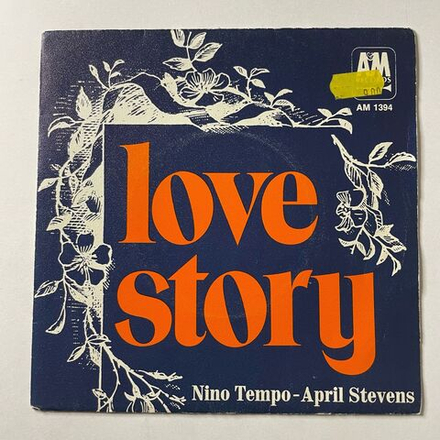 Винтажная виниловая пластинка LP Nino Tempo and April Stevens Love Story (France 1972) 7 дюймов, 45 RPM, Single