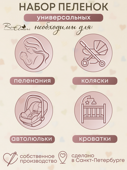 Комплект из 2-х пелёнок Сахар+Незабудка 85*130 RinaAmari
