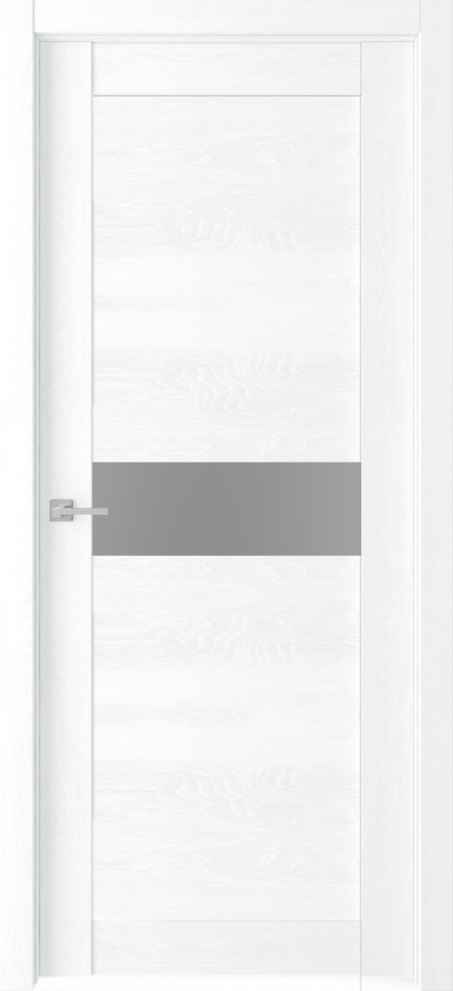 Межкомнатная дверь Велюкс 2 Ясень сноу / Цвет Ясень сноу / Стекло "Сатинато графит" / Двери Верда