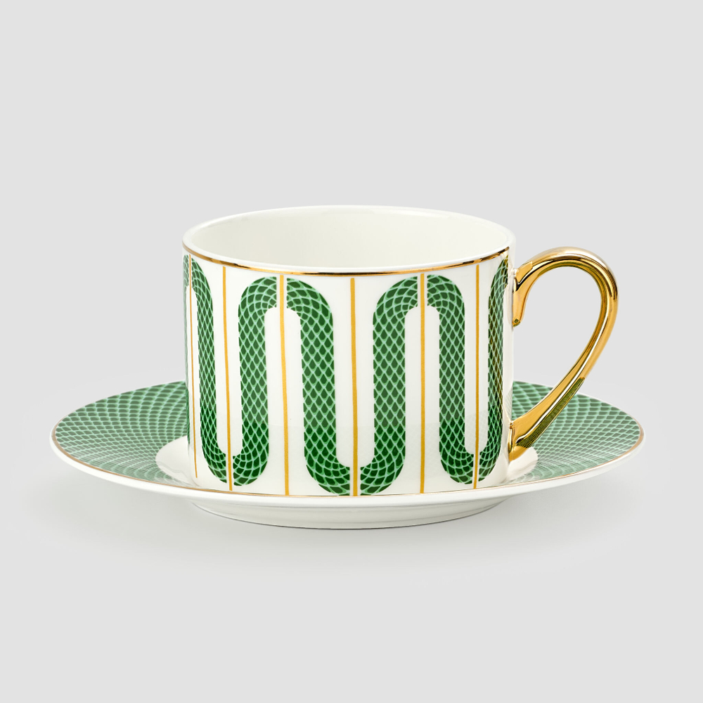 Чайная пара Farforite «Сплетено» 250 мл в подарочной коробке