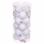 Новогодние шары 6 см (набор 24 шт) «Микс фактур», белый