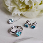 Кольцо Сердце с Турмалином Параиба и Бриллиантами, R0070-710/1