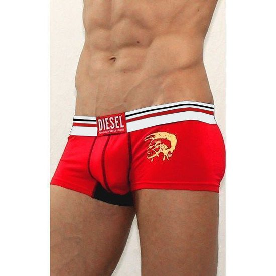 Мужские трусы хипсы красные с черной вставкой Diesel Red