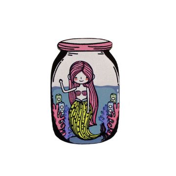 Деревянный значок. Русалка