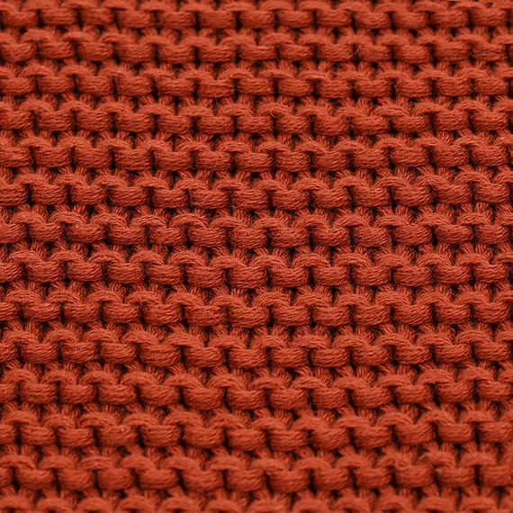 Плед из хлопка жемчужной вязки терракотового цвета из коллекции essential, 130х180 см