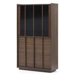 Витрина Onix из массива ореха и орехового шпона темная отделка 101 x 170 см