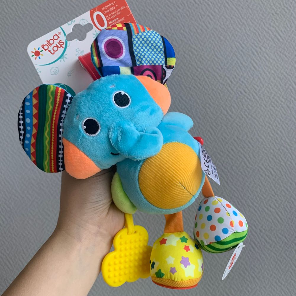 BIBA TOYS Игрушка-подвеска на прищепке Слоненок Харло,25*16 *8см