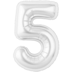 Шар фольгированный Цифра 5 101 см (Белый)