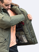 Пуховик зимний хаки