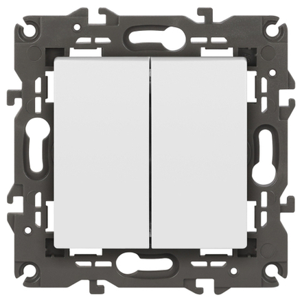 Переключатель ЭРА Elegance 14-1106-01 двойной 10АХ-250В IP20 белый