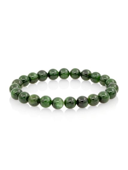 Браслет из камней нефрита фотография, вид спереди