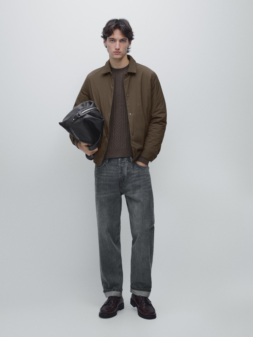 Massimo Dutti Водонепроницаемая легкая стеганая тонкая куртка, хаки