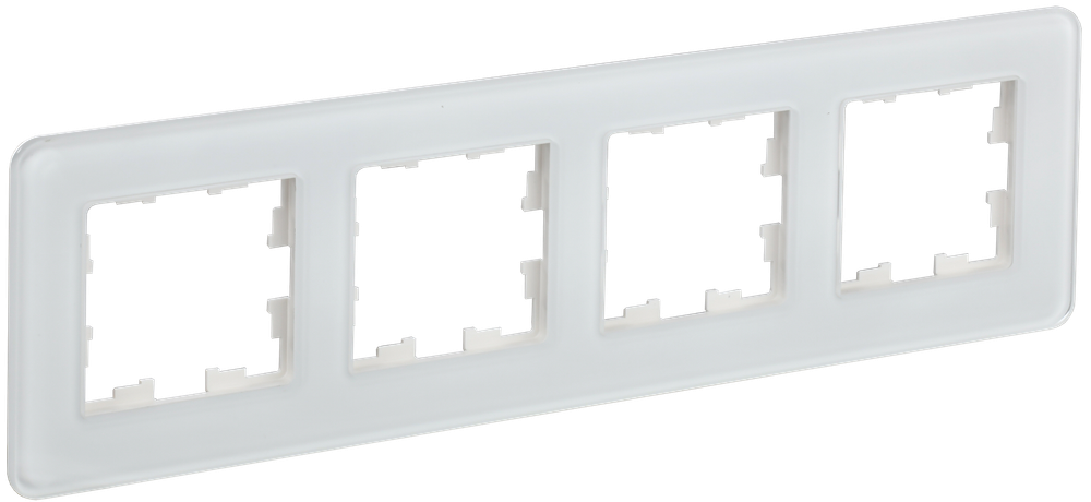 BRITE Рамка 4-местная РУ-4-2-Бр стекло белый RE IEK