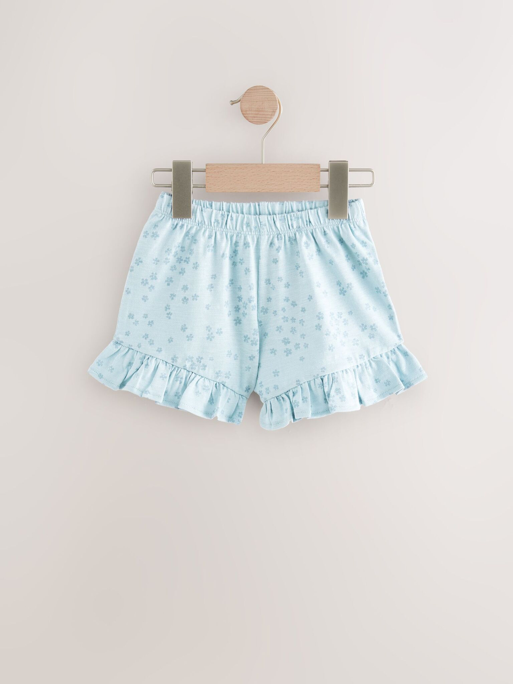 Шорты хлопковые с рюшами для девочки Next E65-371, Розовый, Голубой, Белый