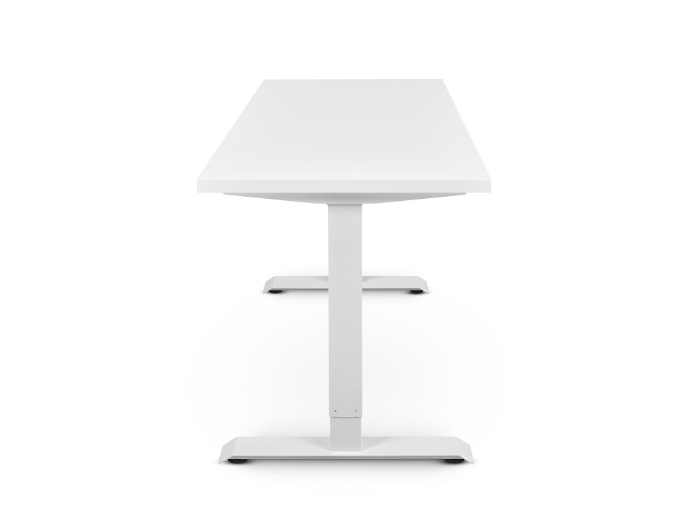 Регулируемый компьютерный стол Bazalt с регулировкой по высоте — столешница МДФ Белый