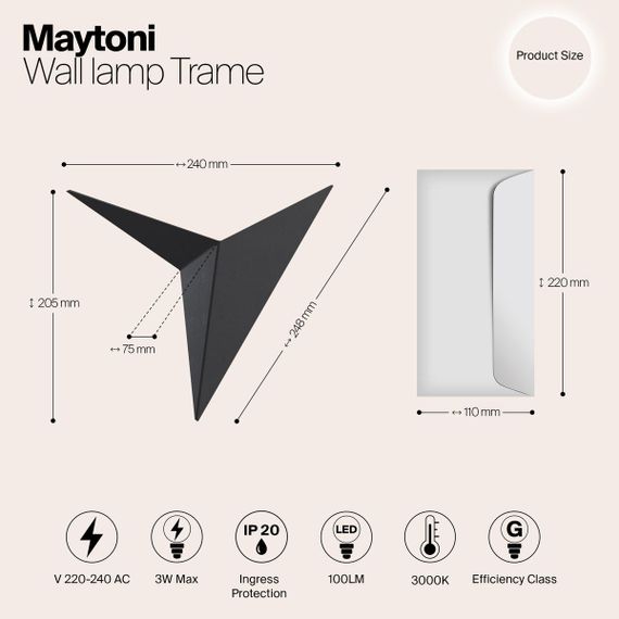 Настенный светодиодный светильник Maytoni Trame C808WL-L3B