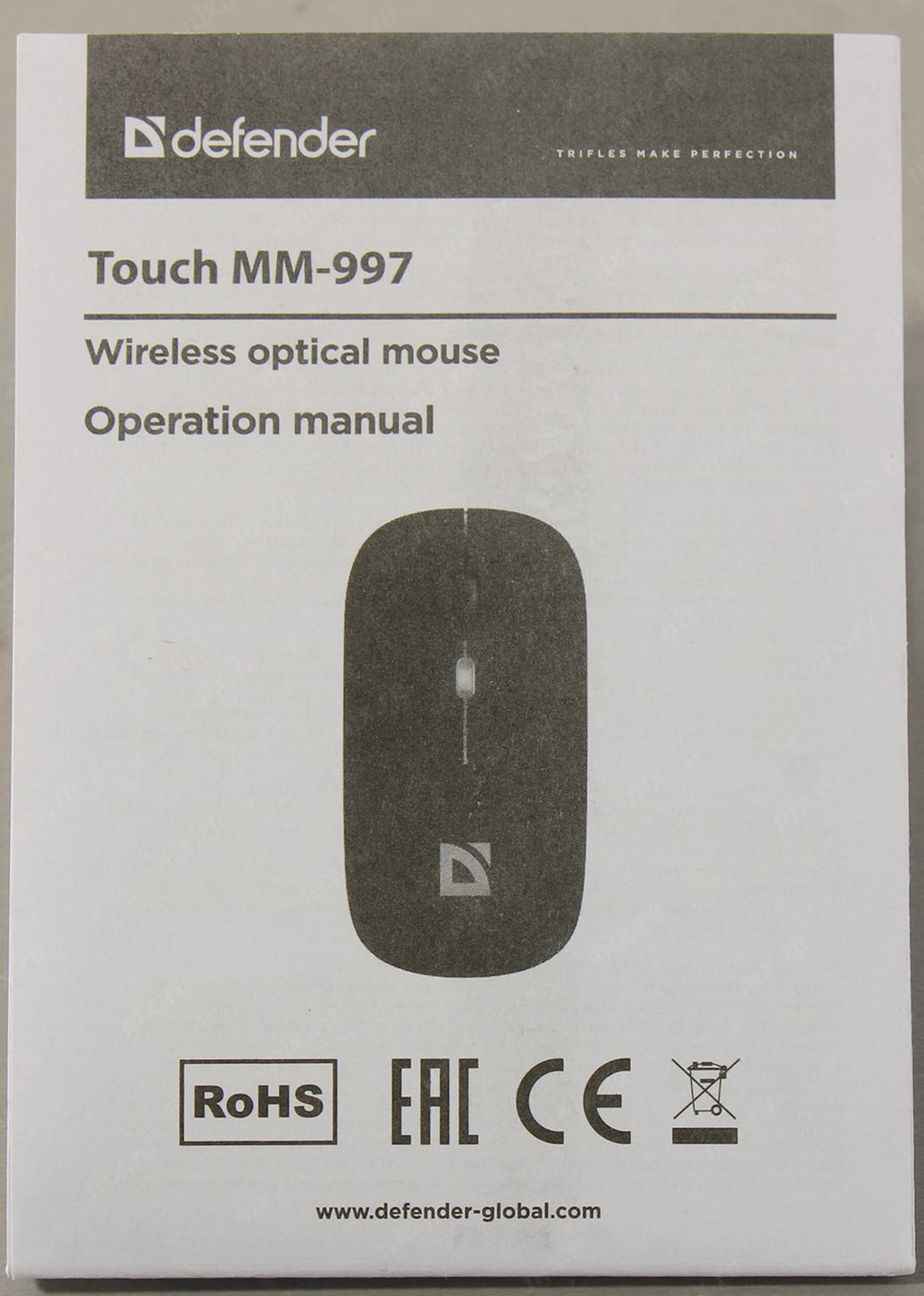 Defender Touch Wireless Optical Mouse &lt;MM-997&gt; (RTL)  BT/USB  4btn+Roll &lt;52997&gt;