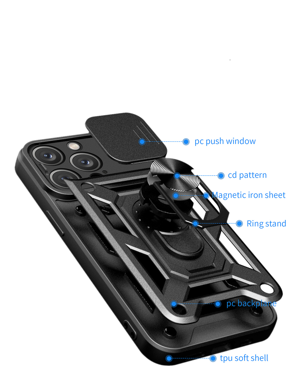 Чехол с кольцом Bumper Case для iPhone 15 Pro Max
