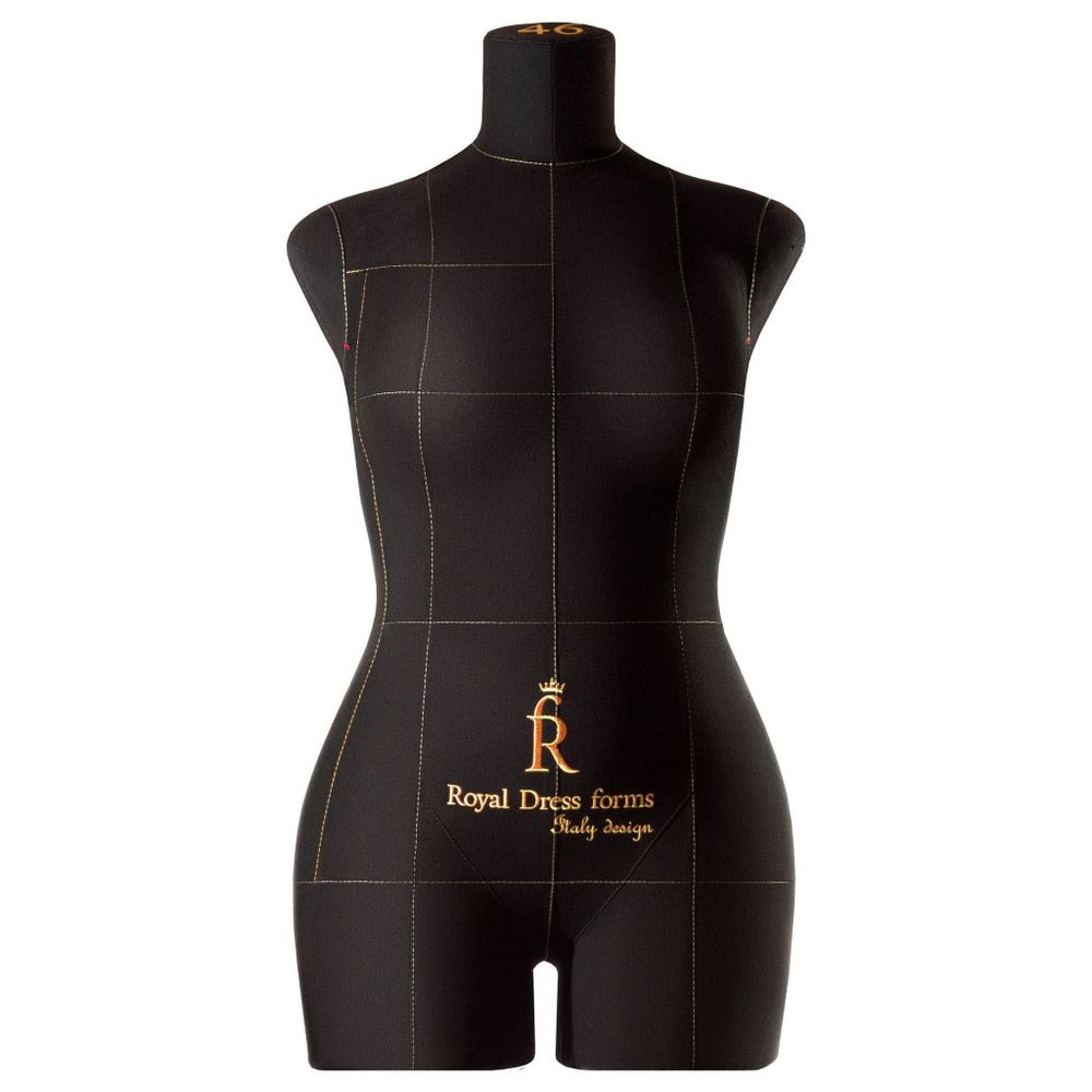 Манекен портновский Моника, комплект Про, торс, вид спереди, размер 46, цвет черный.